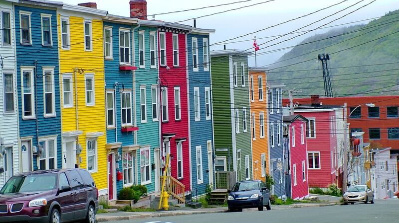 Colourful houses in St John’s, Newfoundland, Canada