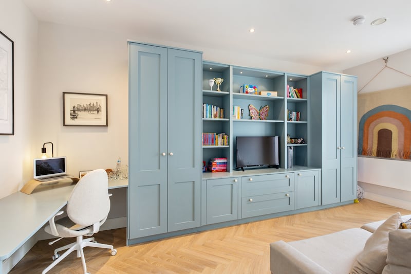 Office in converted garage. Photograph: Ronan Melia Photography