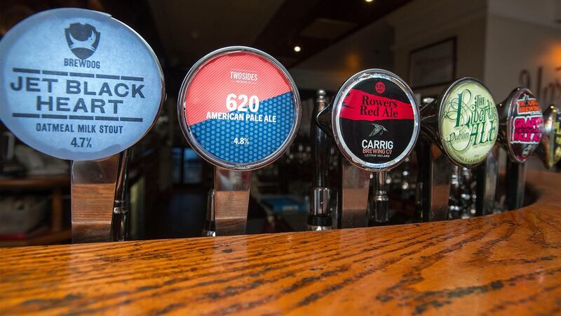 The craft beer taps at The Headline bar.Photograph: Dave Meehan