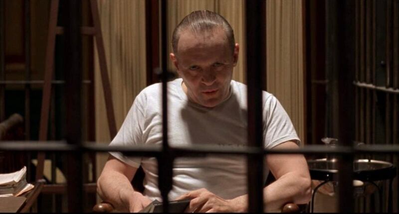 Anthony Hopkins as Hannibal Lecter, in Silence of the Lambs