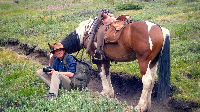 Henk van der Klok in the Chilcotin Mountains of British Columbia, Canada, while he was working as a wilderness guide