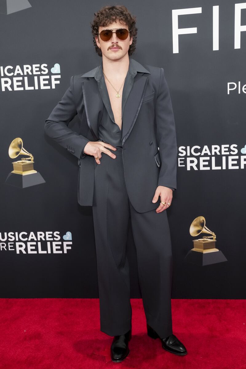 Grammy Awards: Benson Boone on the red carpet. Photograph: Allison Dinner/EPA-EFE