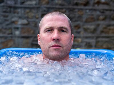 An ice guy: Níall Ó Murchú enjoys a cold dip