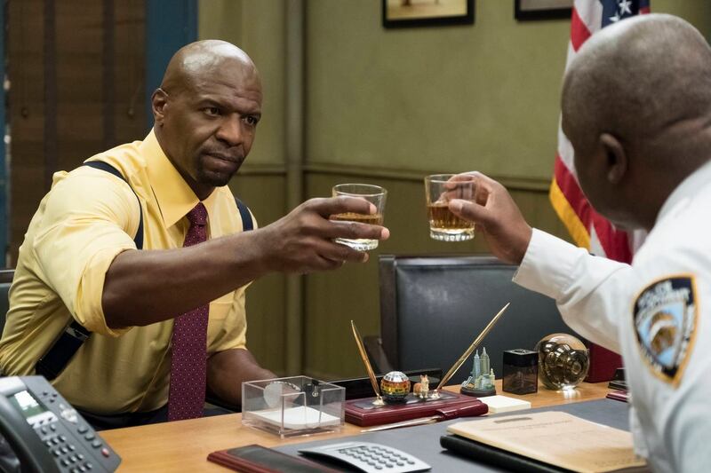 Brooklyn Nine-Nine: one episode depicted Terry Crews’s character (left) experiencing racial profiling. Photograph: C4