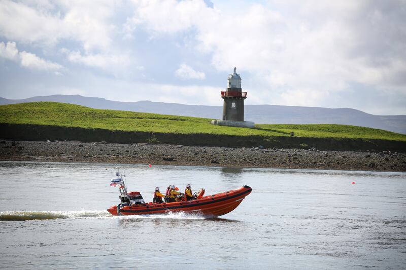 Sligo Bay RNLI heading out on a 'shout' from the station at Rosses Point. Photograph: Bryan O Brien