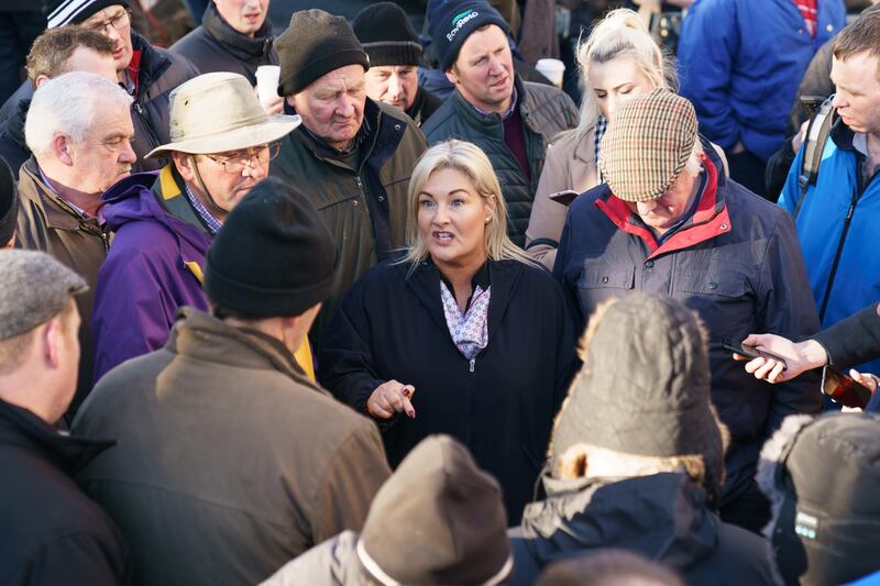 Verona Murphy at the farmers' protest in Dublin city centre in 2020. Photograph: Fran Veale