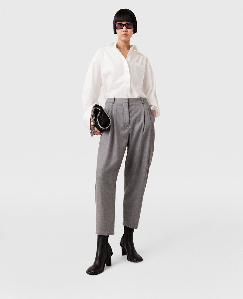 Grey high-rise balloon-leg trousers, €690, Stella McCartney at Brown Thomas and stellamccartney.com
