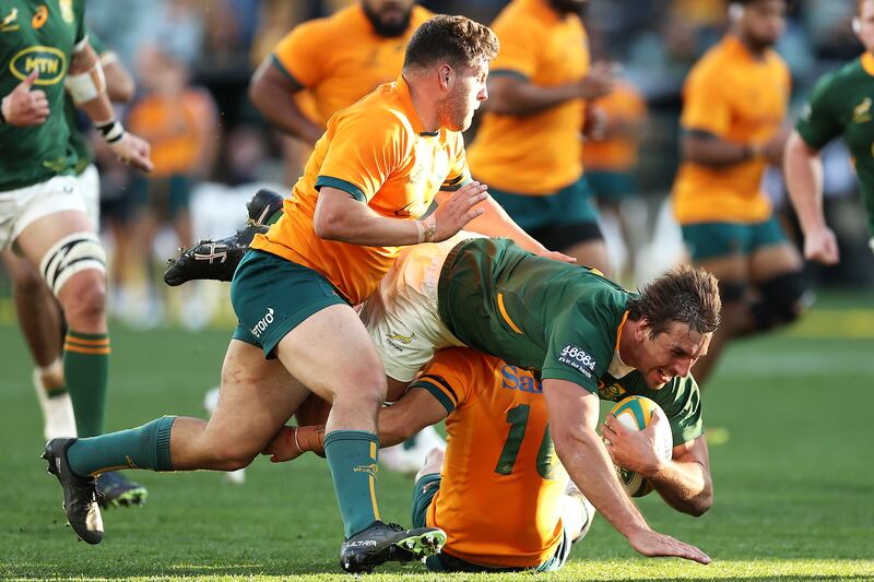 A rare instance of something happening during a recent Australia-South Africa match. Photograph: Mark Kolbe/Getty Images