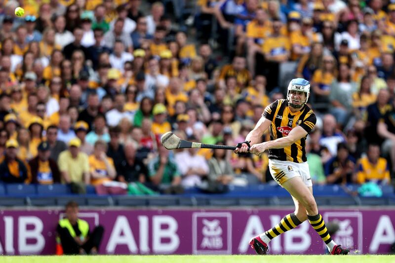 Kilkenny's TJ Reid puts over a free against Clare. Photograph: Laszlo Geczo/INPHO