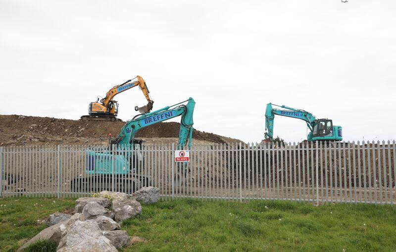 The council is using heavy machinery to clear the site.  Photograph: Bryan O’Brien