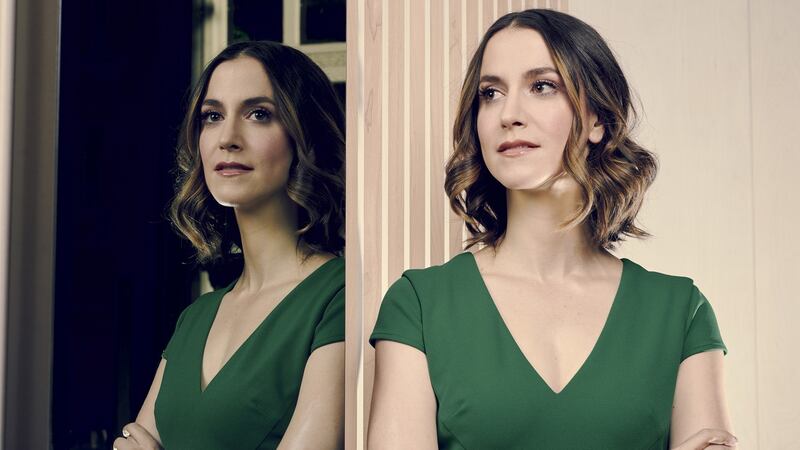 Brynn Putnam, the founder of workout aid Mirror, at the company’s showroom in New York.  Photograph: Vincent Tullo/The New York Times