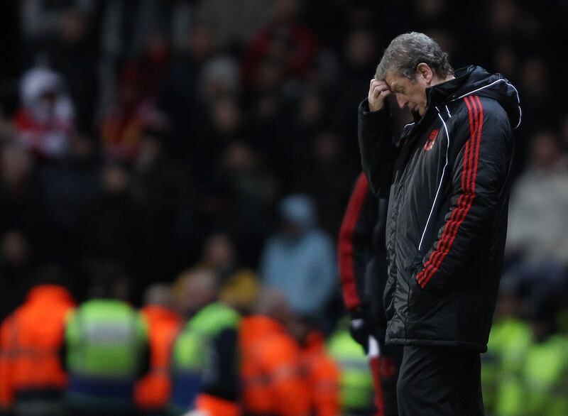Liverpool manager Roy Hodgson dejected during their match against Blackburn Rovers at Ewood Park on January 5th, 2011. Photograph: Clive Brunskill/Getty Images