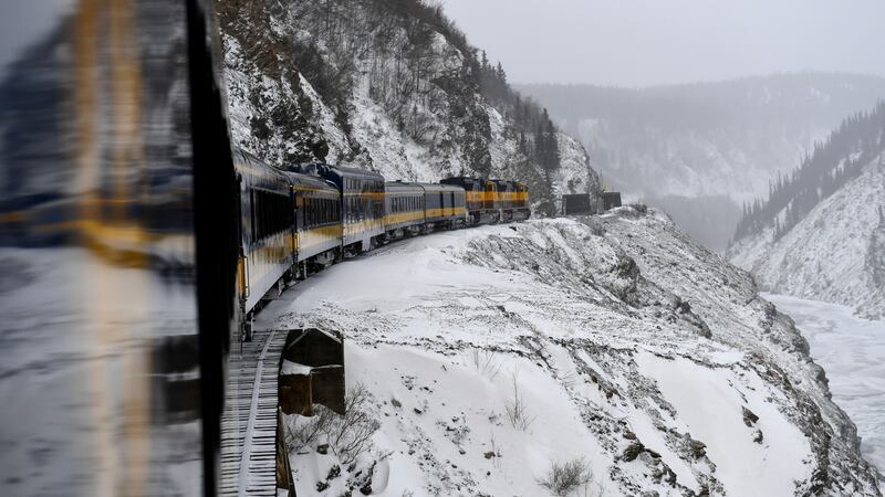 The Denali Star is the Alaska Railroad’s flagship train, winding past rivers, canyons and mountains