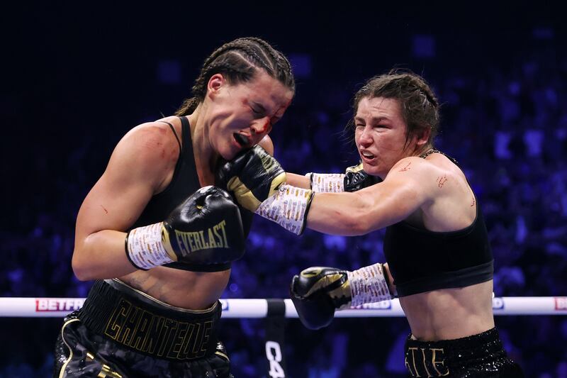 Katie Taylor and Chantelle Cameron at the 3Arena in November, when Taylor showed she was the best pound-for-pound female fighter on the planet. Photograph: James Chance/Getty