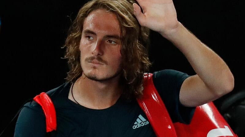 Greece’s Stefanos Tsitsipas leaves the court after his straight sets win over Rafael Nadal. Photograph: Kim Kyung-Hoon/Reuters