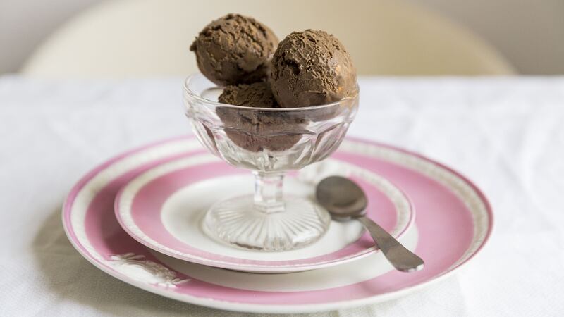 Chocolate and nori ice cream. Photograph:  Emma Jervis