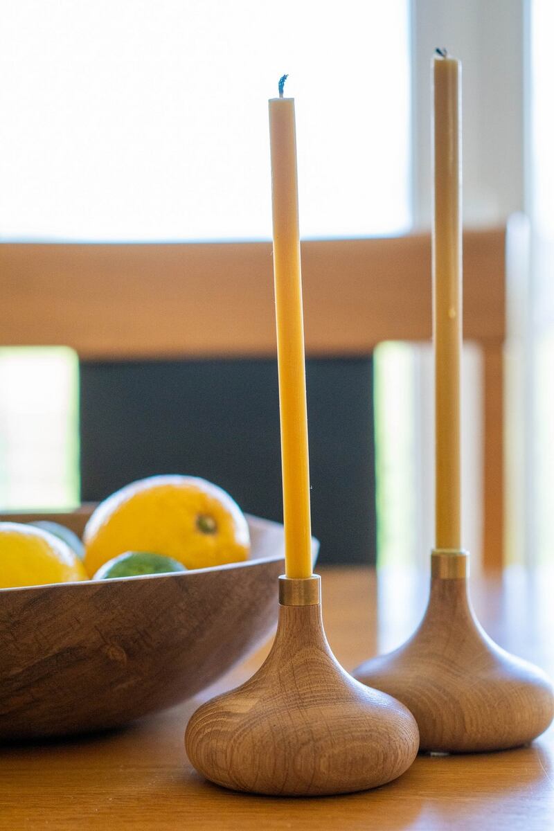 Tús fruit bowl and pair of candlesticks. Photograph: Keith Heneghan