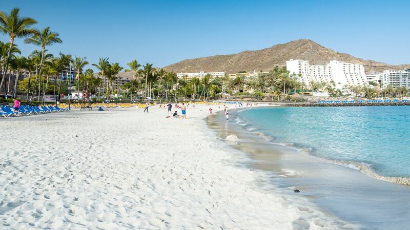 White beach on Gran Canaria, Spain.