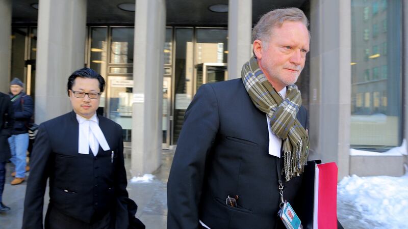 Crown attorney Michael Cantlon leaves court after Bruce McArthur pleaded guilty to the murders of eight men who had disappeared over several years, in Toronto, Canada. Photograph: Chris Helgren/Reuters