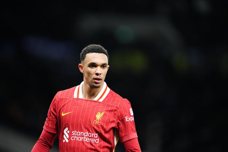 Trent Alexander-Arnold is expected to swap Anfield for the Bernabeu on a free transfer when his contract expires at the end of the season. Photograph: Adam Davy/PA
