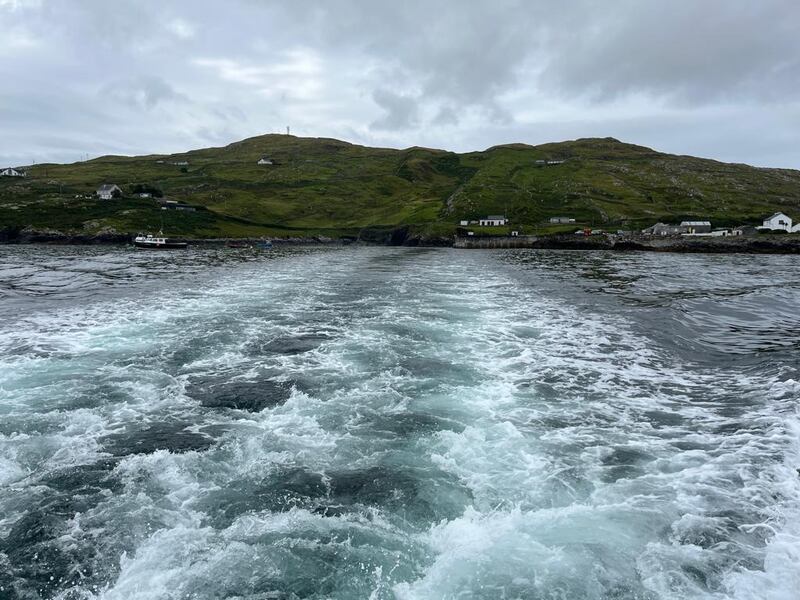 Leaving Inishturk on the ferry. Photograph: Rosita Boland