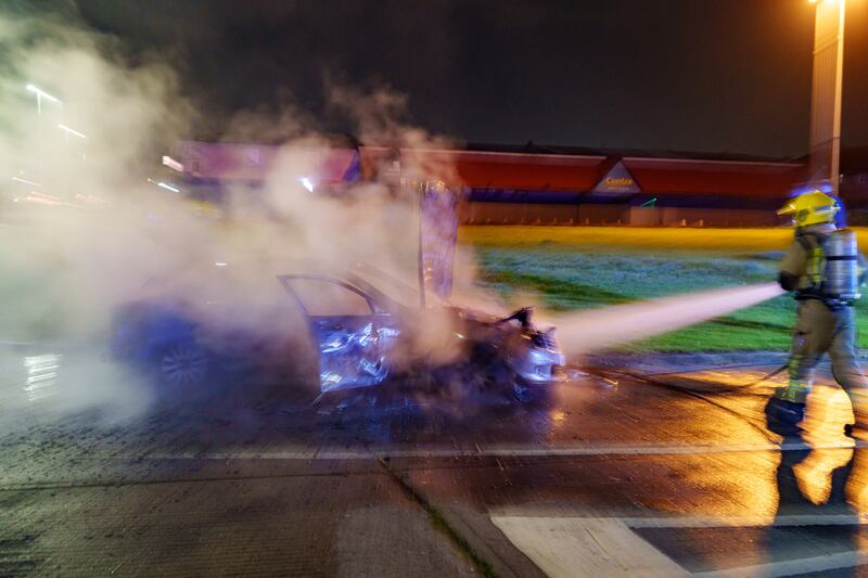 26th July, 2025.On the night shift with Dublin Fire Brigade seen here returning to base in Donnybrook after responding to a fire in Cabinteeley, Dublin.Photo:Barry Cronin for The Irish Times.