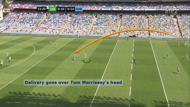 But Finn's delivery was poor, flying over Tom Morrissey's head