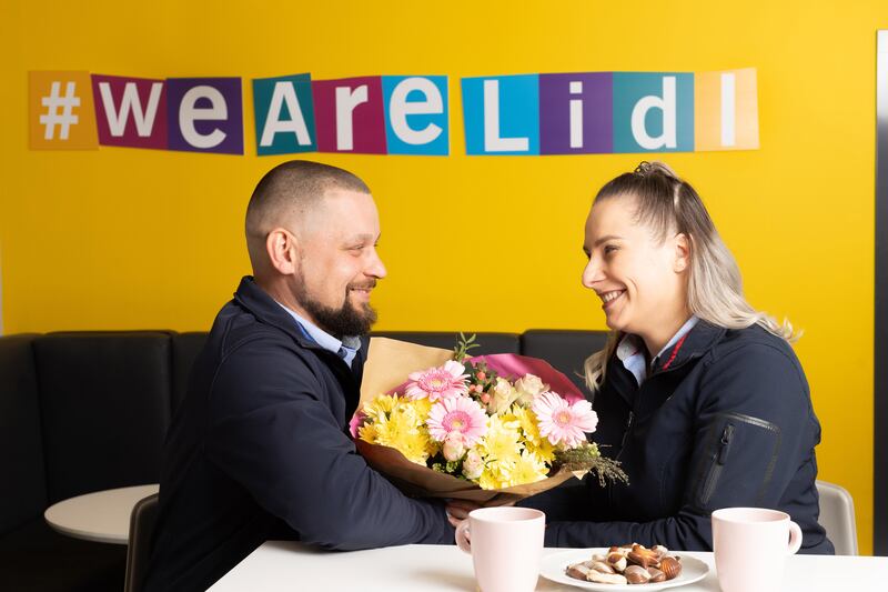 Date nights and lunches are a juggle, but working in a store selling well-priced fresh flowers and chocolates means romantic gestures are an affordable luxury they can both indulge in