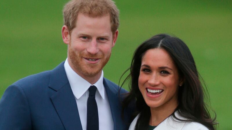 Prince Harry and actor  Meghan Markle pose for a photograph after  announcing their engagement. Photograph: AFP/Getty