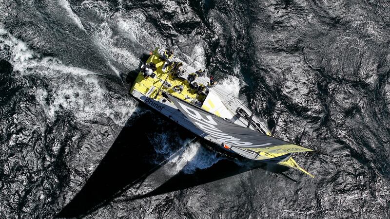 Team Brunel during the Cape Town Practice Race of the Volvo Ocean Race 2014-15. Photograph: Ainhoa Sanchez/Volvo Ocean Race via Getty Images)