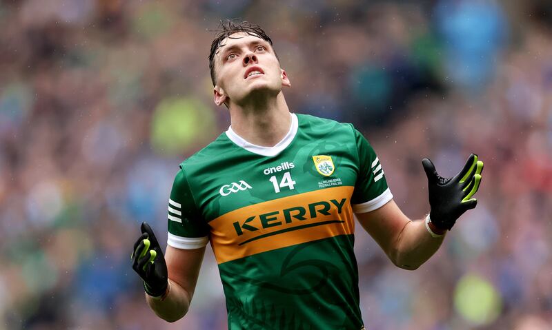 Kerry's David Clifford reacts to a missed chance. Photograph: Laszlo Geczo/Inpho