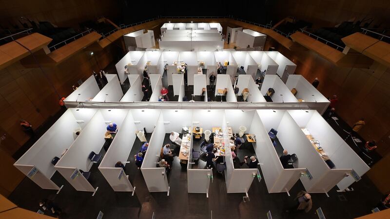 Vaccines are administered at The Helix: “Getting the last 15-20 per cent of the adult population vaccinated is the hard bit. Vaccination is for preservation of life and the prevention of transmission.” Photograph: Charles McQuillan/Getty