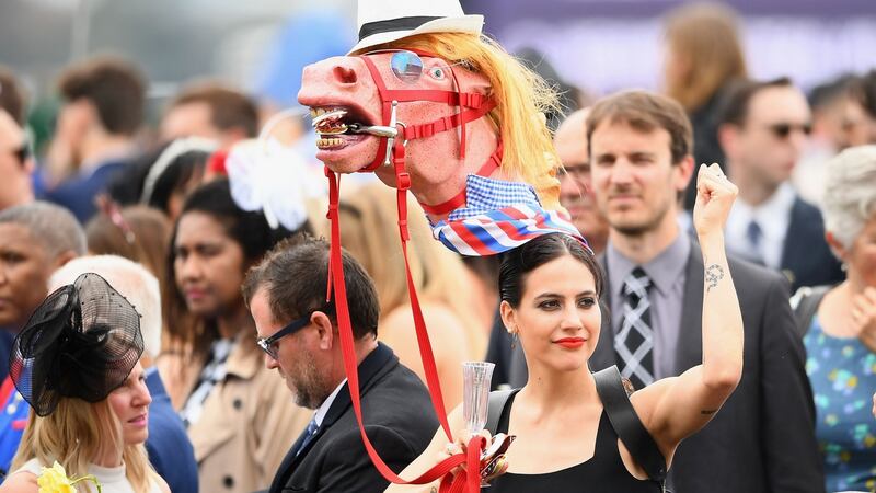 Plenty of fans still turned up in fancy dress despite the torrential rain. Photo: Quinn Rooney/Getty Images