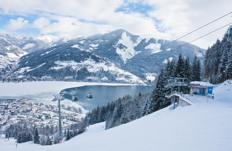 Serene lake views in Zell am See, Austria, a great option for families, with luxury five-star resort options