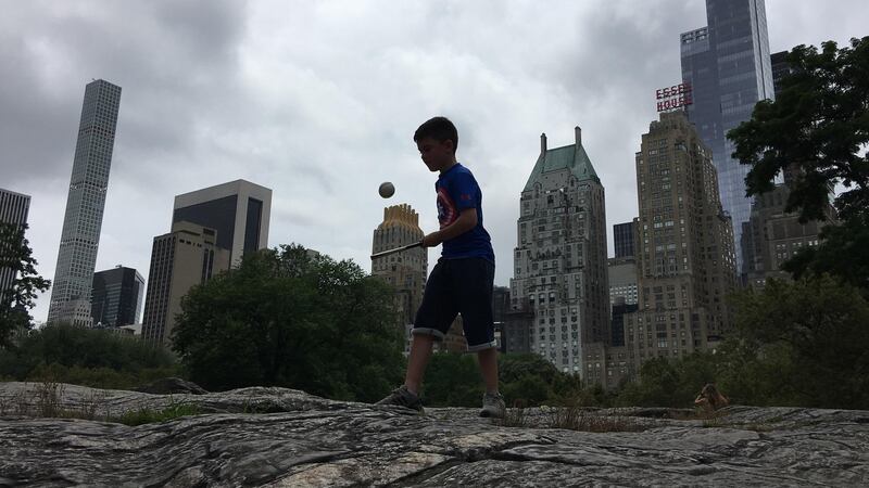 “My son, Daniel Bulger (9), hurling in Central Park, New York, on July 1st.” Photograph: Kevin Bulger
