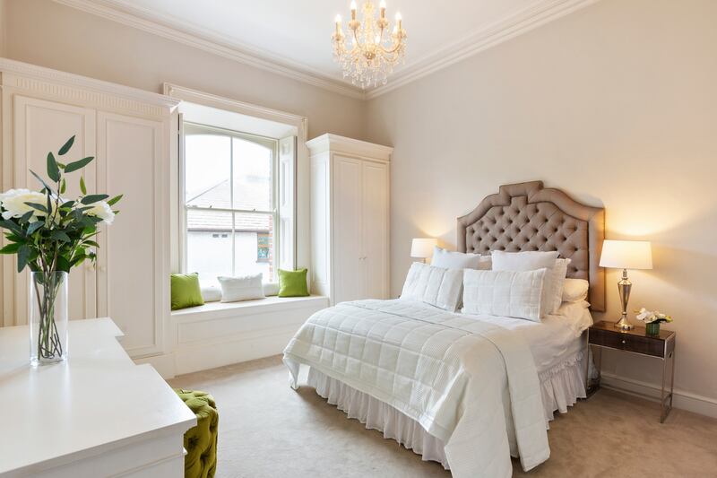 Bedroom with built-in window seating