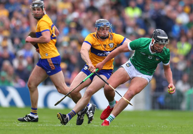 David McInerney (centre) recovered from a long-term injury to be one of Clare's best players this year. Photograph: James Crombie/Inpho