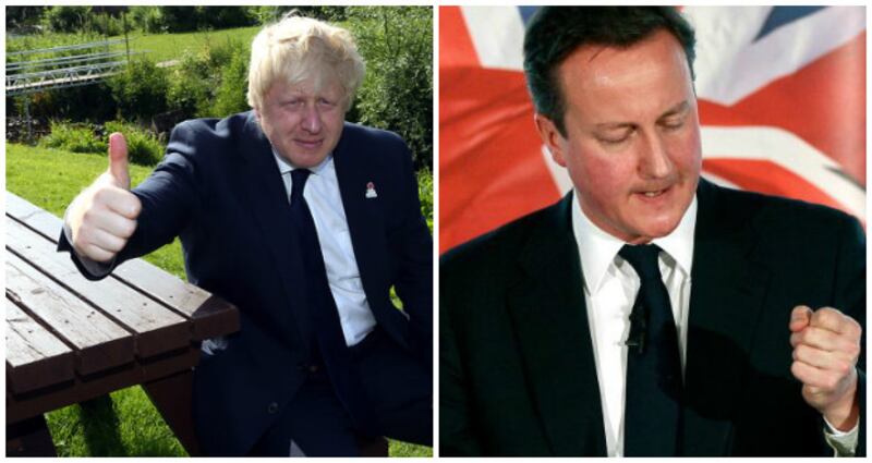 Leave campaigner Boris Johnson described European Commission chief Jean Claude Junckeras “an unelected tinpot figure”. His Tory rival and Remain campaigner David Cameron renewed his call to voters to back Remain. Photographs: Getty Images