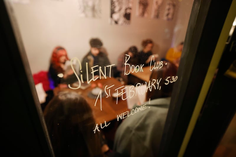 At the Silent Book Club Dublin readers bring their own book of choice. Photograph: Alan Betson 