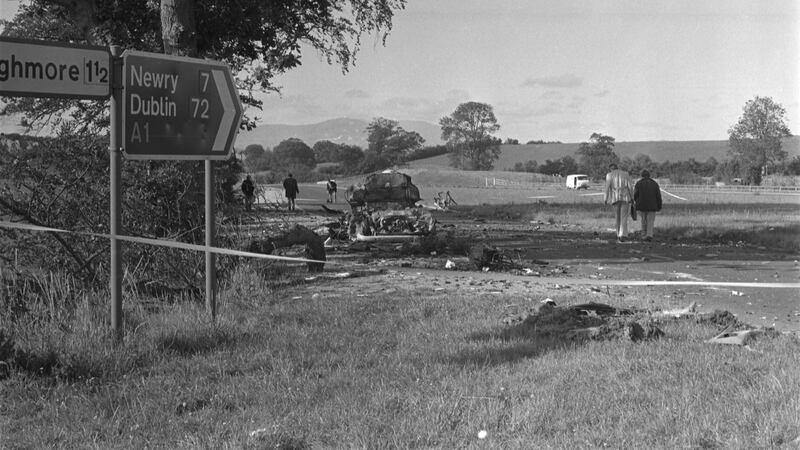The scene of the Miami Showband massacre on the A1 between Banbridge and Newry on July 31st, 1975. Photograph: Independent News and Media/Getty Images