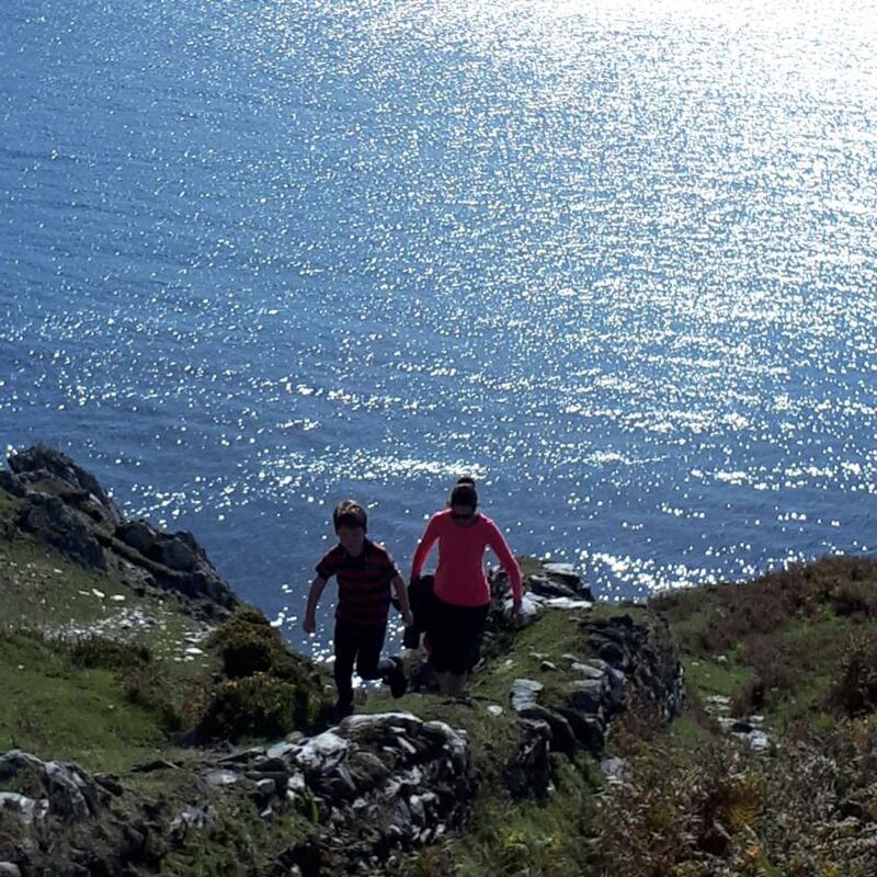 Climbing up Dursey Island