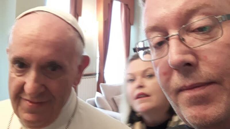Pope Francis with Clodagh Malone and Paul Redmond