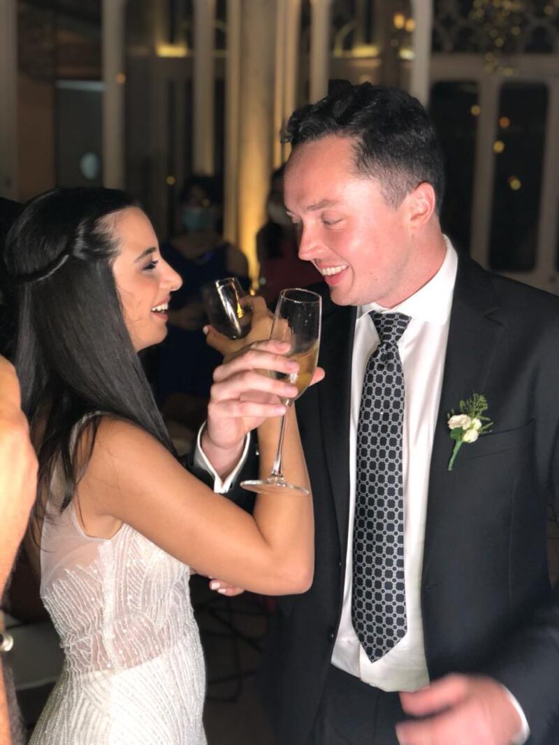 Anthony and Maria Clery at their wedding in late July