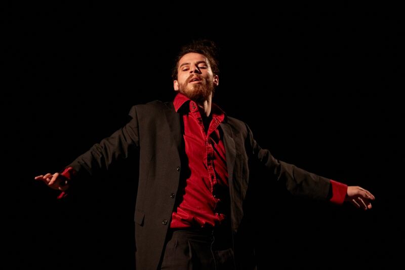 Amir Sabra performing Within This Party at Take Off Festival. Photograph: Maurice Gunning