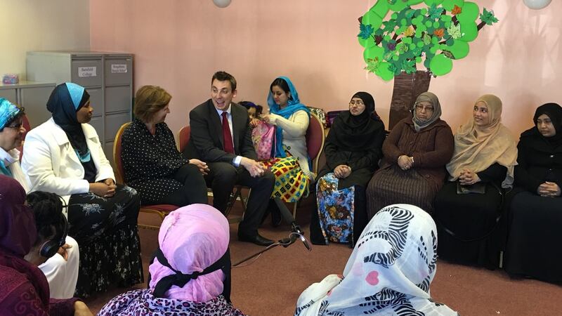 A Mothers School session takes place in Luton, England. The courses help Muslim women spot and react to signs of radicalisation in their offspring. Photograph: Women Without Borders.