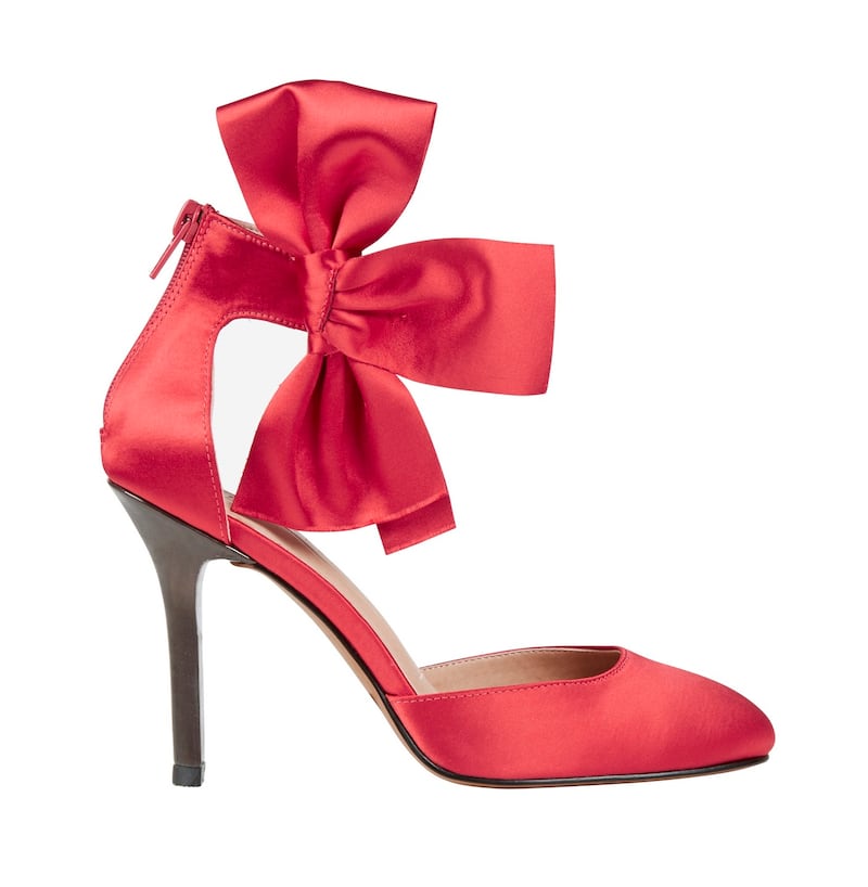 Red satin high heels €55 from M & S