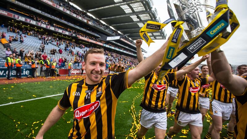 Hogan celebrates with the Liam MacCarthy cup in 2015.