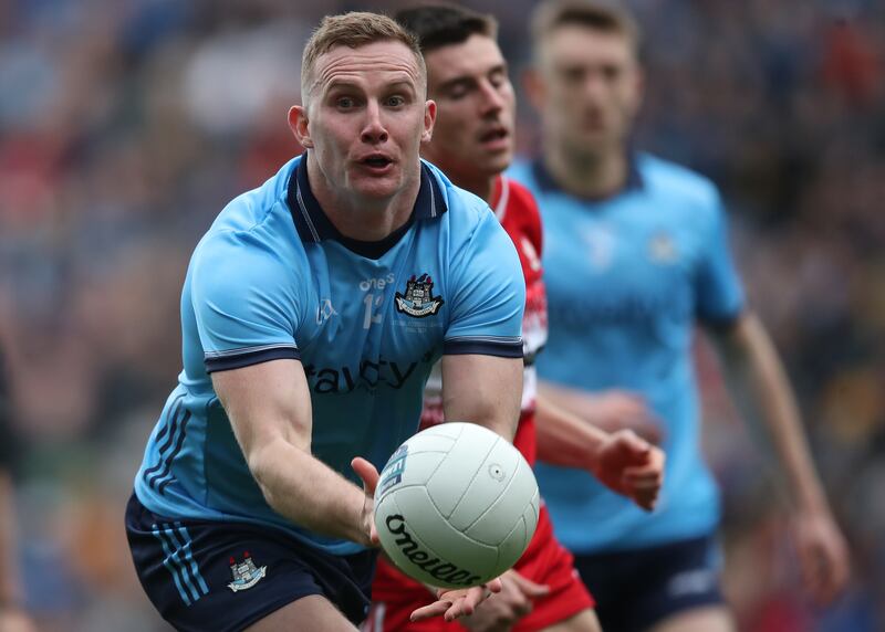 Dublin's Ciarán Kilkenny in action. The handpass has become increasingly prevalent in the game. Photograph: Leah Scholes/Inpho 