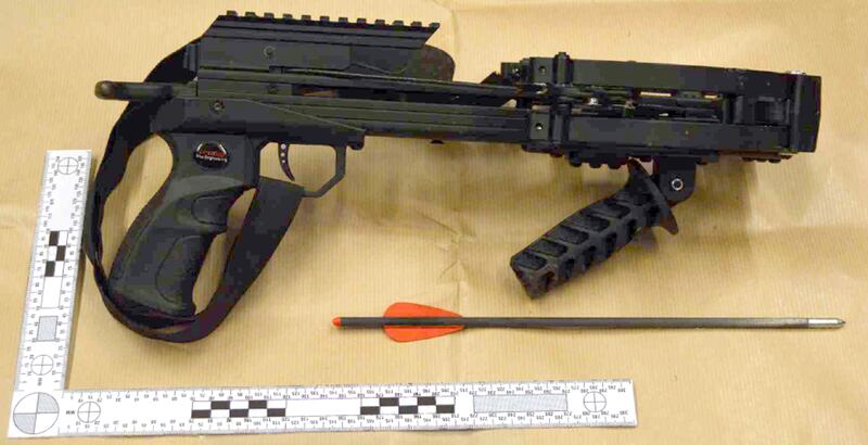 The crossbow which Jaswant Singh Chail was carrying when arrested. Photograph: Crown Prosecution Service/PA