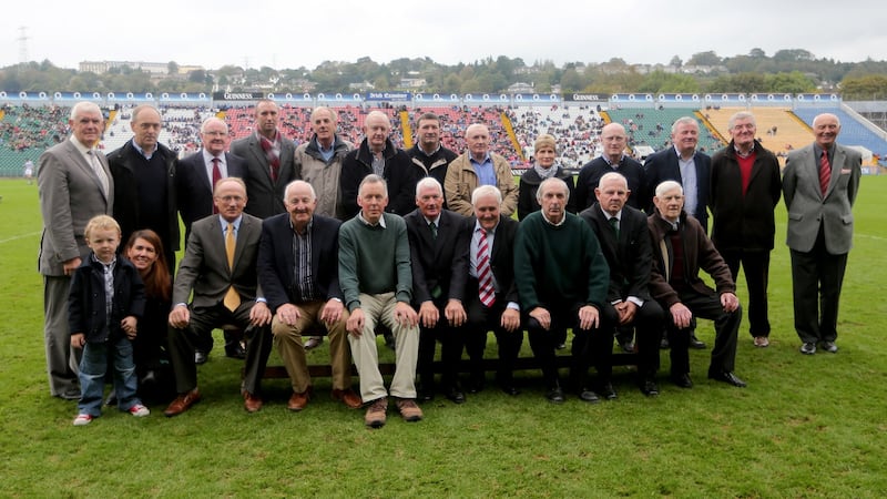 Time lords: The 1973 All-Ireland winning Cork football team in 2013. Photograph: James Crombie/Inpho